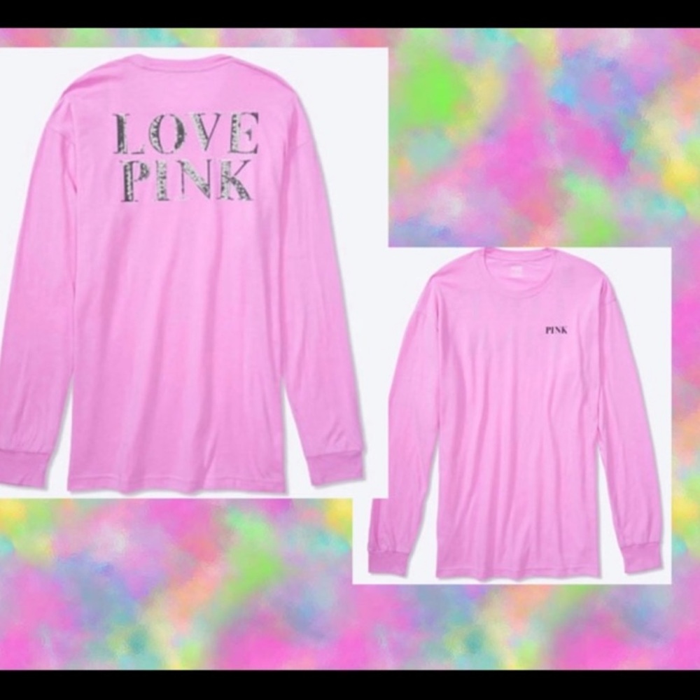 💎Pink Bling!💎 LS Campus Tee. Size:LG Rare & HTF!!